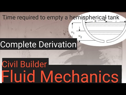 Fluid mechanics || Time required to empty hemispherical tank or vessel || Flow measurement