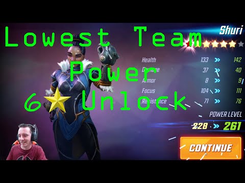 Lowest Team Power to Get Shuri to 6 Stars  Less than 120k Possible?