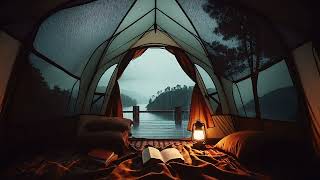 Camping in the rain | Calm tent atmosphere with rain sounds