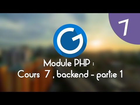 Formation IMM Module PHP Cours tuto 7 backend partie 1