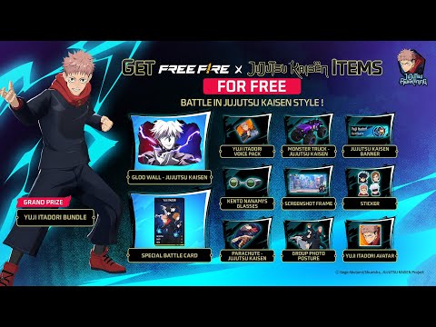 Free Fire x Jujutsu Kaisen Free Rewards Introduction | Free Fire Official