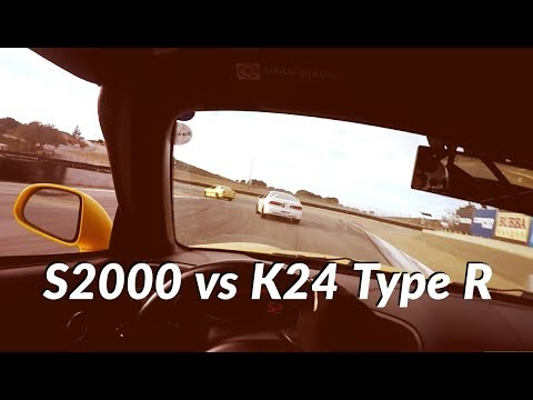 S2000 vs K24 Integra Type R - Laguna Seca Track Battle
