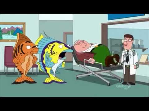 Peter taking care of tropical fish Family Guy