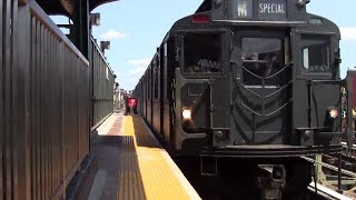 preview picture of video 'ᴴᴰ RARE: R1-9 Nostalgia Train Arriving at Knickerbocker Avenue'