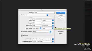 Creating a New Photoshop Document