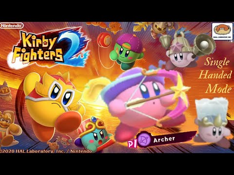 Kirby Fighters 2   Single Handed Mode  Archer All Difficulties [Very Hard]
