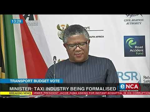 Taxi industry being formalised Mbalula