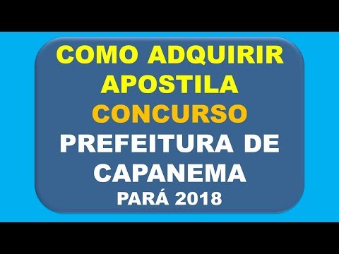 Baixar Apostila Concurso Prefeitura Capanema - PA 2018