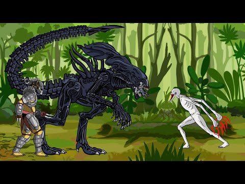 Scp 096 vs Alien Queen , Predator. Drawing Cartoon 2,