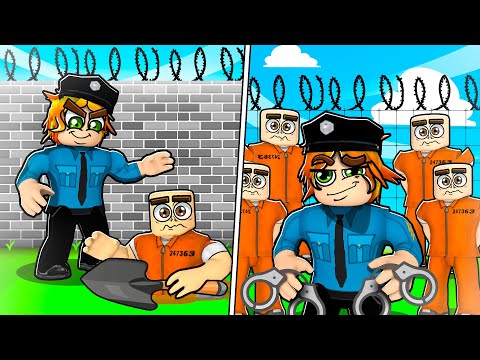 VIREI POLICIAL POR 1 DIA E COLOQUEI TODOS LADRÕES NA PRISÃO DO ROBLOX!! (My Prison)