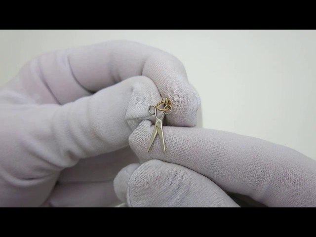 Золотой кулон Ножницы с расческой акх24 Видеообзор