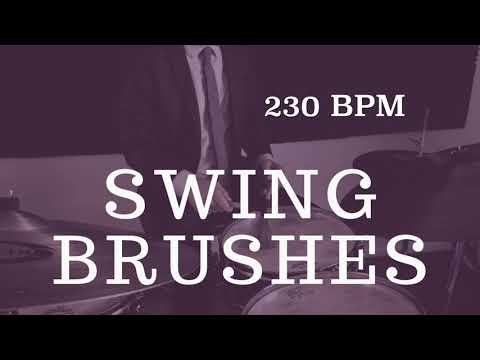 Jazz Drum Brushes Play Along - Fast Swing - 230 BPM
