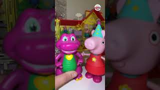 What shape is this barney plus peppa #shortsviral #viralvideo #fun 