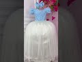 Vestido Infantil Azul C/ Renda e Saia Off White Damas Longo