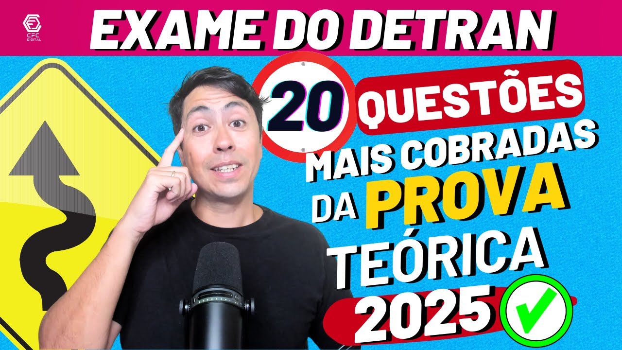 Prova Teórica do Detran 2025 – 20 QUESTÕES BEM COBRADAS DE LEGISLAÇÃO E DIREÇÃO DEFENSIVA 2025