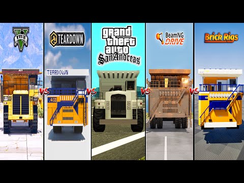GTA 5 DUMP TRUCK VS TEARDOWN DUMP TRUCK VS GTA SA DUMP VS BEAMNG DRIVE VS BRICK RIG - WHICH IS BEST?