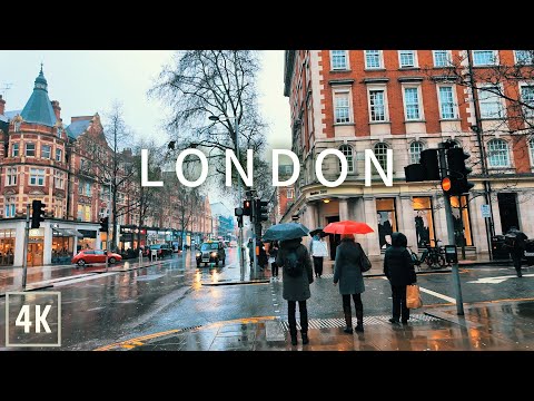 ☔️ Rainy London Walk | South Kensington to Ladbroke Grove 4K