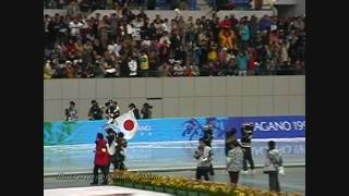 preview picture of video '1998長野五輪 スピードスケート女子500m 岡崎朋美選手 Part2/2 表彰式他'