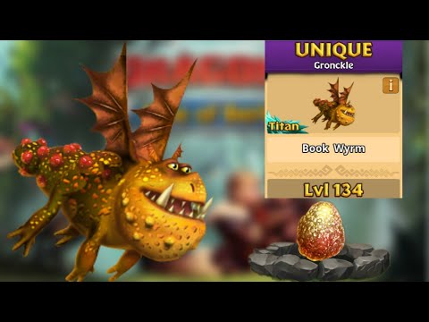 Book Wyrm Max Level 134 Titan Mode - Unique Gronckle - Dragons:Rise of Berk