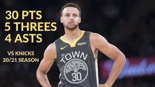 [高光] Stephen Curry  30 Pts VS Knicks
