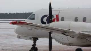 preview picture of video 'CCA Saab 340 OK-CCD Startup, Taxi and Takeoff @Pori Airport, Finland'