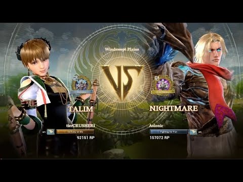 SoulCalibur VI S2 Talim (tierCRUSHER1) VS Nightmare (Asionic) Ps4 ranked