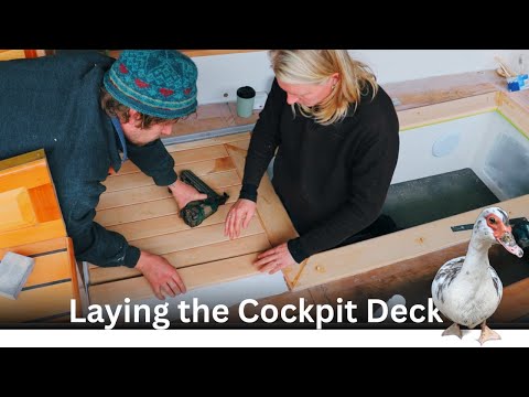 Our New Wooden Cockpit Deck - Without Screws! Will Plastic Nails Work? Ep 88