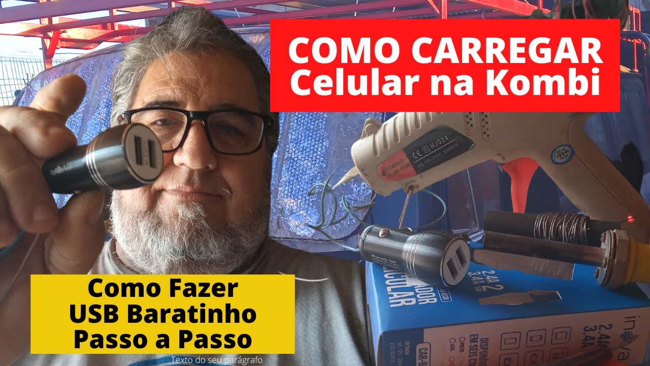 INSTALANDO UM CARREGADOR USB PARA CEL NA KOMBIHOME