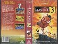 Opening To The Lion King 3 Hakuna Matata Vhs Australia 2004