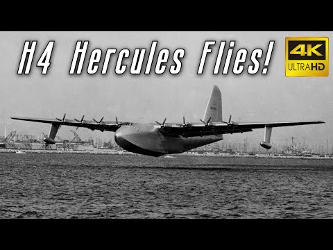 Hughes' H-4 Hercules Flies! (1947) | 4k Up-scaled