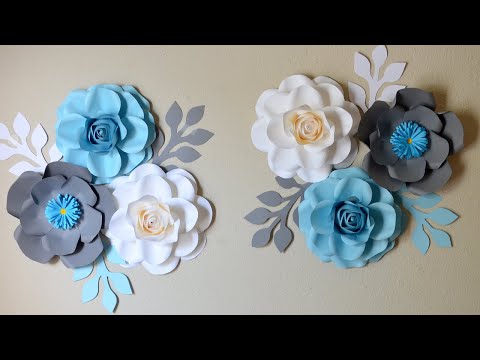DIY Paper Rose Flower Wall Decoration Ideas ||Nursery Room Decor Ideas -DIY Wall Decor Paper Flowers