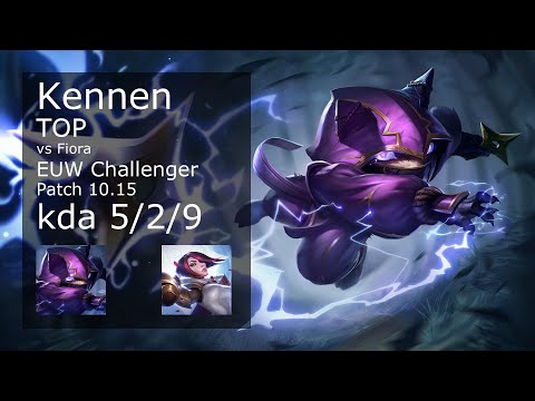 Kennen vs Fiora Top - EUW Challenger 5/2/9 Patch 10.15 Gameplay