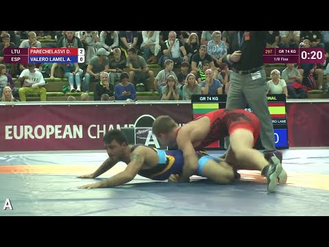 1/8 GR - 74 kg: D. PARECHELASVI (LTU) df. A. VALERO LAMEL (ESP) by TF, 8-0