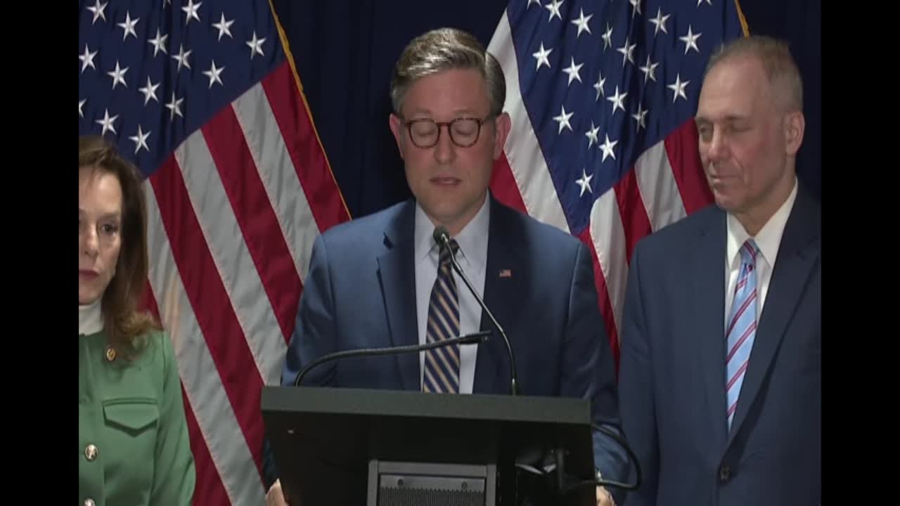 RAW: Mike Johnson defends Donald Trump's J6 pardons