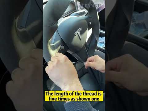 Hand Stitch Alcantara Steering Wheel Cover Sewing Installation Video for Tesla Model 3 Model Y