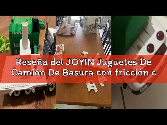 Vídeo relacionado con JOYIN Juguete para niños a Partir de 3 años, Camión de Basura de Tracción de Fricción Grande de 16 Pulgadas con Luces y Sonidos, Bote de Basura de Carga Frontal, Regalo para Niños(Verde)