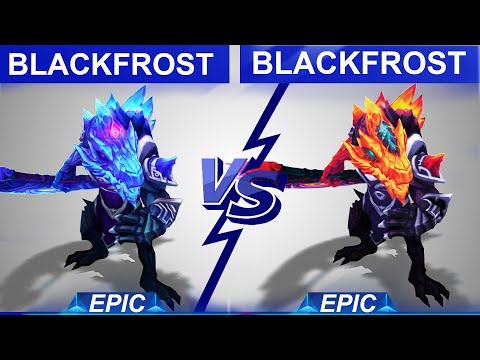 Blackfrost Renekton vs Blackfrost Renekton Ruby Chroma Full Skin Comparison | League of Legends