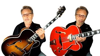 Video thumbnail for Heritage Golden Eagle Archtop Comparison - Production Line #755 vs #826 | Jazz Archtop Guitar Review by Rich Severson