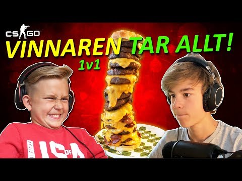 CS:GO 1v1  |  VINNAREN FÅR ALLT! *monster burgare!*  |  Crash Brothers
