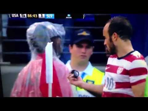 Landon Donovan tries on sunglasses -USMNT vs El Salvador