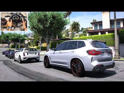 GTA 5 - Luxury UBER Taxi Job | BMW X3 M | Steering Wheel Gameplay