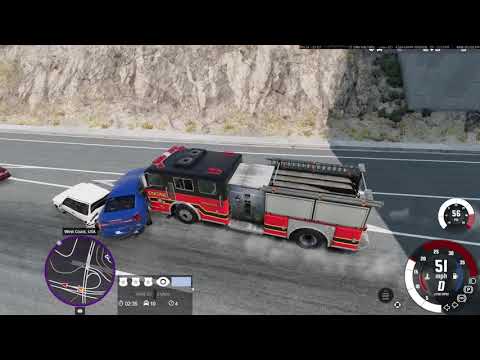 Unstoppable fire truck tank #gaming #beamngcrashes #youtube #gta5 #policechase #viral