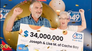 $34 MILLION LOTTO 6/49 WINNERS : Northern Ontario couple are latest Gold Ball millionaires
