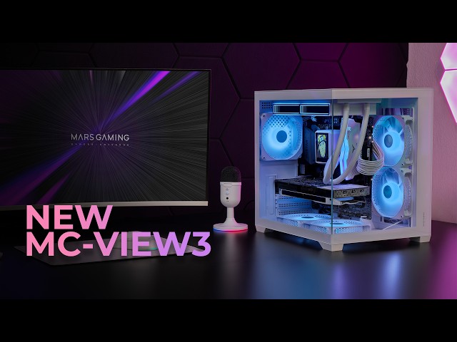 Mars Gaming MC-VIEW3 Caja Microatx Cristal Templado Panorámico 3x Ventiladores Argb 120mm Blanco video