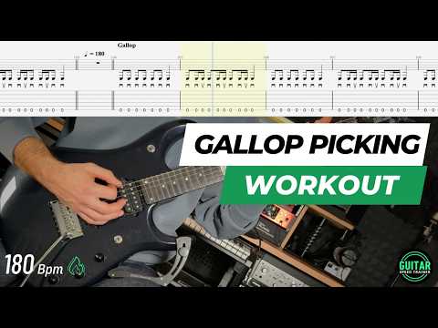 Gallop & Reverse Gallop Picking - Rhythm Metal Guitar Speed Workout