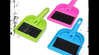 Mini Portable Plastic Dustpan Brush Set from Banggood.com