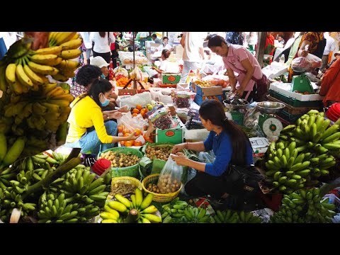 Phnom Penh Street Food - Fruits And Fresh Food For Sales In My Village