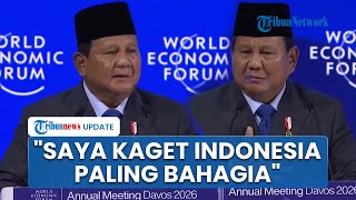 Di Forum Ekonomi Dunia, Prabowo Pamer Indonesia Negara Paling Bahagia: Agak Gembira tapi Juga Sedih