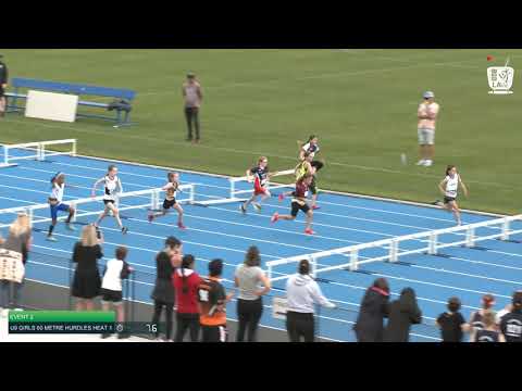 U9 Girls 60m Hurdles Heat 1: 2021 State Combined Events Championships // LAVicTV