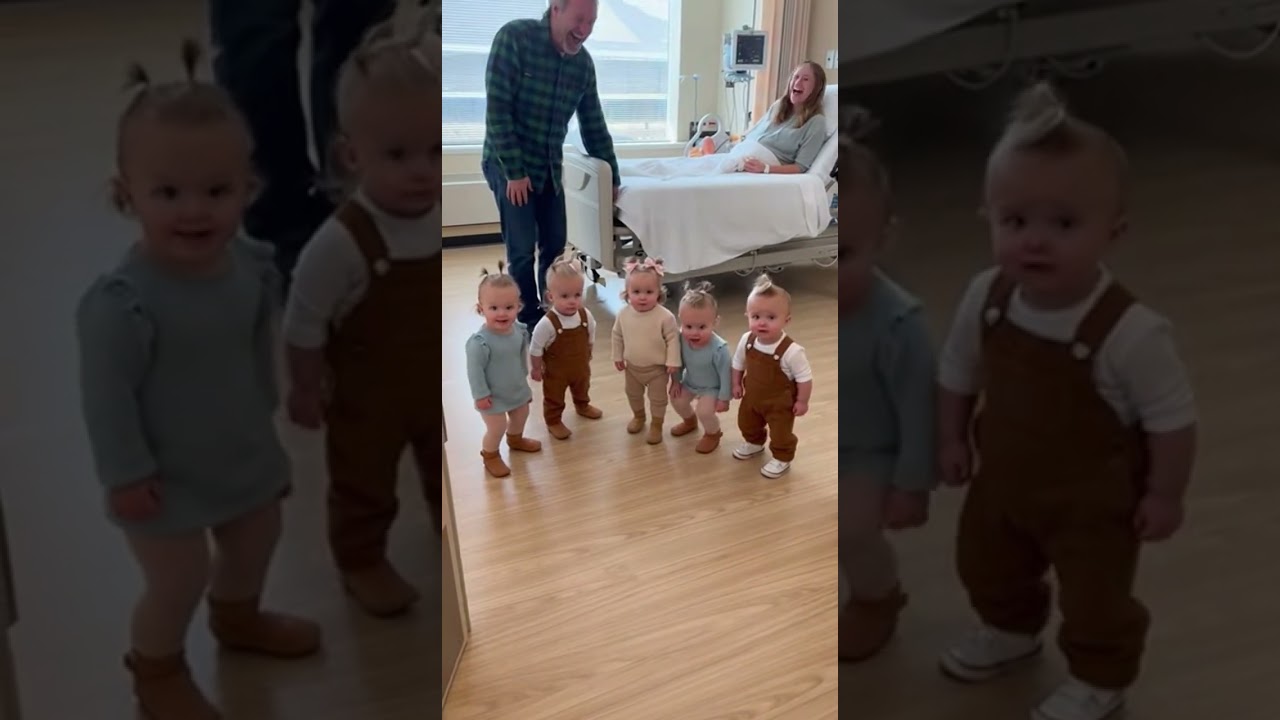 Grandpa Can’t Handle These 4 Blue-Eyed Babies! 👴💙 #GrandpaReaction #FamilyMoments #USAfamily